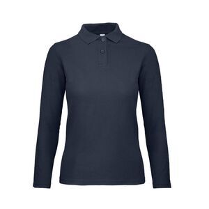 B&C ID.001 Womens/Ladies Long Sleeve Polo / Ultramarine